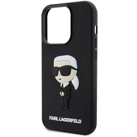 Karl Lagerfeld KLHCP14L3DRKINK iPhone 14 Pro 6.1" schwarz/schwarz Hardcase Rubber Ikonik 3D