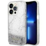 Guess GUHCP14LLCSGSGH iPhone 14 Pro 6,1" weiß/weißes Hardcase Liquid Glitter Marble