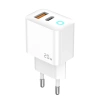 JELLICO Netz-Ladegerät EU11 PD 20W 1xUSB-C + 1xUSB QC3.0 + Kabel USB-C - USB-C weiss