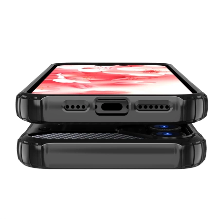 Hybrid Armor Panzerhülle für iPhone 16 Plus – Schwarz