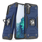 Wozinsky Ring Armor pancerne hybrydowe etui pokrowiec + magnetyczny uchwyt Samsung Galaxy S22 niebieski
