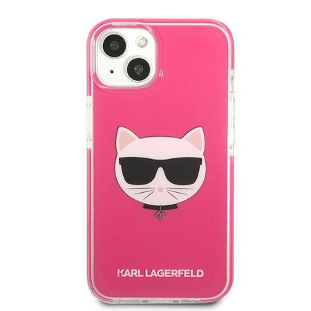 Original Case IPHONE 13 MINI Karl Lagerfeld Hardcase Choupette Head (KLHCP13STPECPI) pink