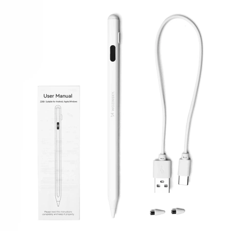 Wozinsky Stylus universeller aktiver Eingabestift (Android und iOS) – weiß