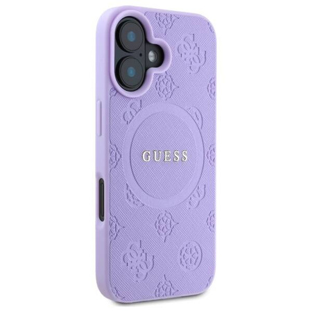 Original Case IPHONE 16 PLUS Guess Hardcase Saffiano Peony Classic Logo MagSafe (GUHMP16MPSAPSMEU) purple
