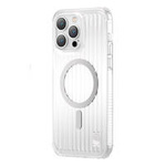 Kingxbar PQY Go Out Series magnetyczne etui iPhone 14 Pro Max MagSafe srebrne