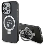 Karl Lagerfeld KLHMP15LHMRSKCK iPhone 15 Pro 6,1&quot; schwarz/schwarz Hardcase Ringständer Karl&amp;Choupette MagSafe