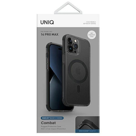 UNIQ Combat case iPhone 14 Pro Max 6.7" Magclick Charging black/concrete charcoal