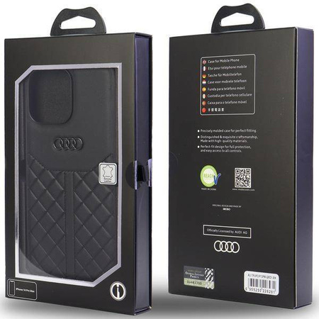 Audi Genuine Leather iPhone 13 Pro Max 6.7" black/black hardcase AU-TPUPPCIP13PM-Q8/D1-BK