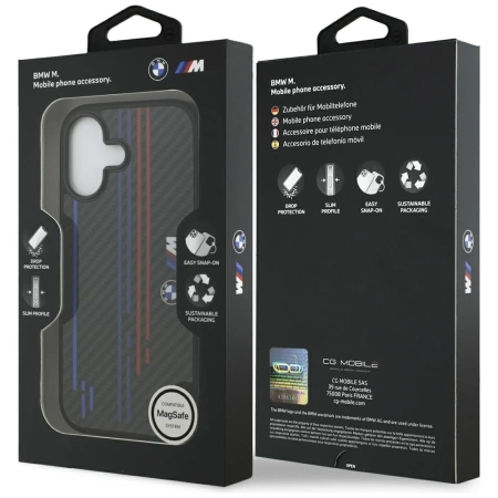 Etui BMW M Kevlar Lines & Logo MagSafe na iPhone 17 - czarne