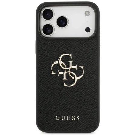 Etui Guess Grained Big 4G & Classic Logo na iPhone 17 Pro Max - czarne