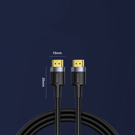 Baseus Cafule kabel przewód HDMI 2.0 4K 60 Hz 3D 18 Gbps 2 m czarny (CADKLF-F01)