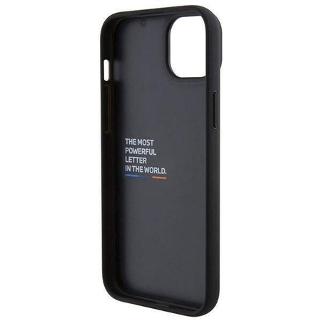 Etui BMW Leather Stamp Tricolor do iPhone 15 Plus - czarne