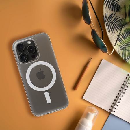 Futerał FROST MAG COVER kompatybilny z MagSafe do SAMSUNG S24 Plus transparentny