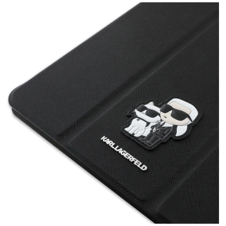 Karl Lagerfeld Saffiano Magnetic Karl &amp; Choupette iPad Pro 11&quot; 2024 Book Cover Case - Black