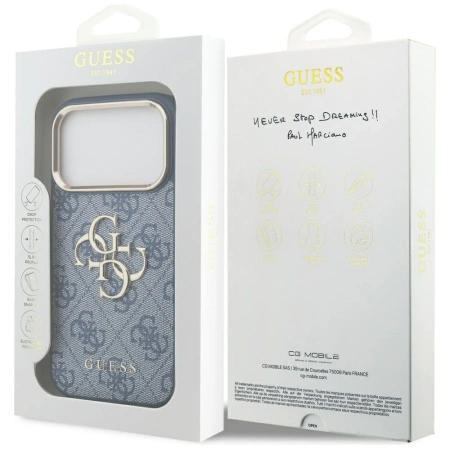 Guess 4G Big 4G Classic Logo Case for iPhone 17 Pro - Blue and Gold