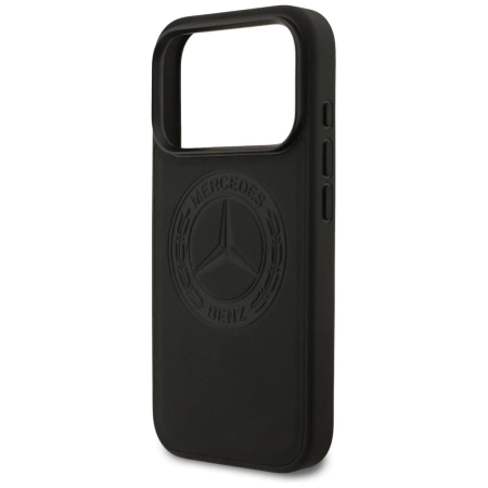 Mercedes Leder Vintage Logo MagSafe Hülle für iPhone 17 Pro - Schwarz