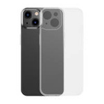 Baseus Frosted Glass Case etui pokrowiec do iPhone 13 sztywna obudowa z żelową ramką przezroczysty (ARWS000602)