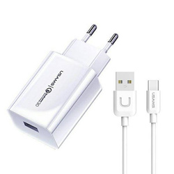 USAMS Lad. network. 1xUSB T22 18W 3A QC3.0 + USB-C cable 1m white/white (T48) T48OCLN01