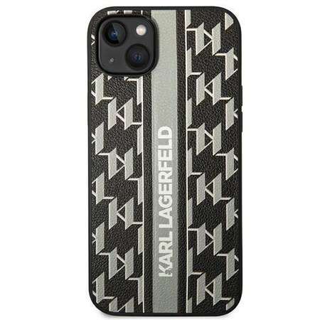 Oryginalne Etui IPHONE 14 PLUS Karl Lagerfeld Hardcase Monogram Stripe (KLHCP14MPGKLSKG) szare