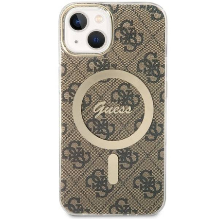 Guess GUHMP14SP4RPSW iPhone 14 6.1&quot; brown/brown hardcase 4G Printed Stripes MagSafe