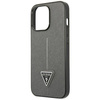 Original Case IPHONE 14 PRO Guess Hardcase Saffianotriangle Logo (GUHCP14LPSATLG) silver