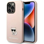 Oryginalne Etui IPHONE 14 PRO MAX Karl Lagerfeld Hardcase Silicone Choupette Body jasny róż