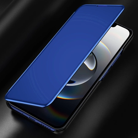 Clear View Case für iPhone 16e Flip Cover - Blau