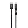 Blavec Kabel Raptor pleciony - Typ C na Typ C - PD 60W 3A 0,5 metra (CRA-CC3BG05) czarno-szary