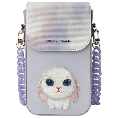 Nimmy Zestaw 3w1 torebka na telefon +     portfel + etui na lokalizator fioletowy/purple Big Eyed Pet 2.0 Rabbit