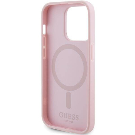 Guess GUHMP13LPSAHMCP case for iPhone 13 Pro / 13 - pink Saffiano MagSafe