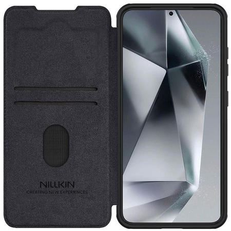 Nillkin Qin Pro Leather Case Samsung S25+, BLACK / CZARNY