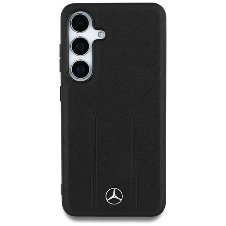 Etui SAMSUNG GALAXY S25 Mercedes AMG Hardcase Leather Debossed Lines MagSafe czarne