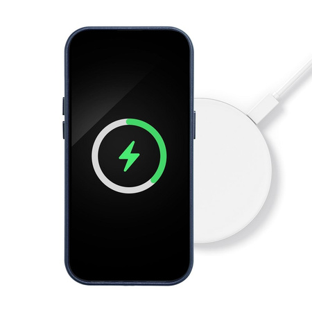 Futerał LEATHER MAG COVER kompatybilny z MagSafe do SAMSUNG S25 PLUS niebieski