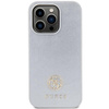 Original Handyhülle APPLE IPHONE 15 PRO Guess Hardcase Strass Metal Logo (GUHCP15LPS4DGPS) silber