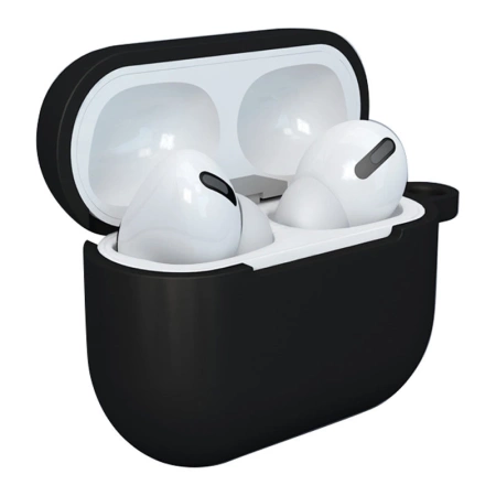 Hülle für AirPods 3 Silikon Softcase für Kopfhörer + Schlüsselanhänger Karabinerverschluss Anhänger schwarz (Hülle D)