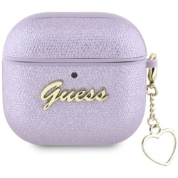 Original Handyhülle APPLE AIRPODS 4 Guess Metallic Script Charm violett