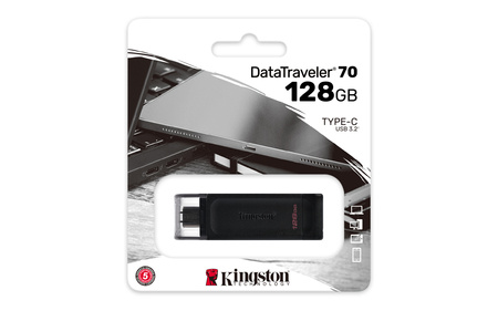 Kingston pendrive 128GB USB-C DT70 czarny