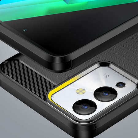 Carbon Case etui do Infinix Note 12i elastyczny silikonowy karbonowy pokrowiec czarne