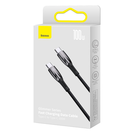 BASEUS kabel Typ C do Typ C Power delivery 100W Glimmer Series CADH000801 2m czarny
