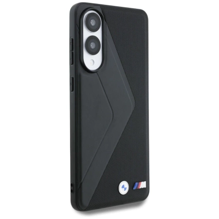 BMW Leather Oversized Stripes MagSafe Hülle für Samsung Galaxy S25 Edge - Schwarz