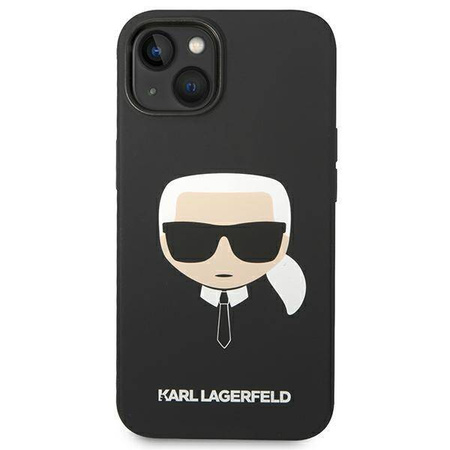 Original Case IPHONE 14 PLUS Karl Lagerfeld Harcase Silicone Karl's Head black