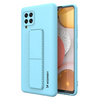 Wozinsky Kickstand Case elastyczne silikonowe etui z podstawką Samsung Galaxy A42 5G jasnoniebieski