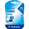 Verbatim Karta microSDHC 16GB V10 czarny/black 44010