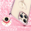 Kingxbar Wish Series Hülle für iPhone 14 Pro, verziert mit rosa Kristallen