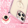 Kingxbar Wish Series etui iPhone 14 Pro Max ozdobione kryształami różowe