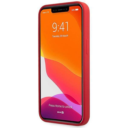 Guess GUHCP13XLSLMGRE iPhone 13 Pro Max 6.7" red/burgundy hard case Silicone Vintage Gold Logo