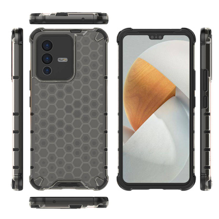 Honeycomb case armored cover with a gel frame Vivo V23 5G black
