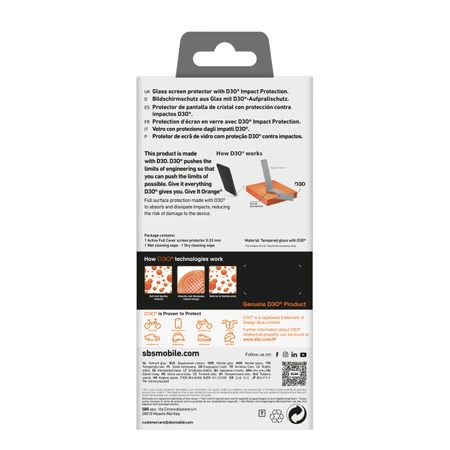 Szkło hartowane SBS Tempered Glass D3O z ramką do iPhone 16 Plus / iPhone 15 Plus