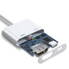 Joyroom adapter przejściówka ze złącza Lightning (męski) na cyfrowe HDMI (żeński) + Lightning (żeński) FullHD 1080p 60Hz biały (S-H141 white)
