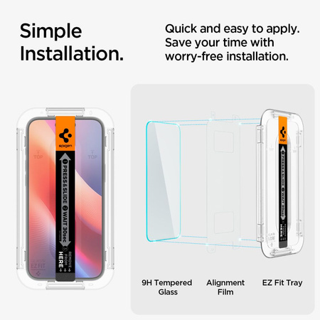 GEHÄRTETES GLAS Spigen GLAS.TR „EZ FIT“ IPHONE 15 KLAR